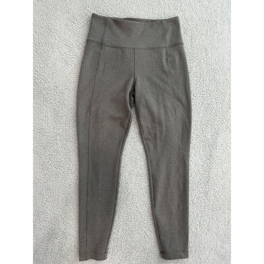 Athleta Delancey Herringbone Leggings Small Gray Textured Stretch Athletic